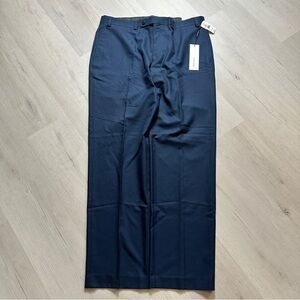 NWT Calvin Klein Men's Deep Blue Dress Pants Flat Front Straight Leg 36x32